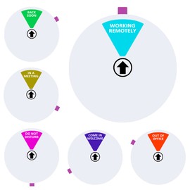 Office Door Sign,6 Inch,Do Not Disturb,Come in Welcome,Back Soon,in A Meeting,Out of Office,Working Remotely Symbol,Magnetic Door Sign for Workspace, Conference Room Any Room That Needs Privacy-Silver