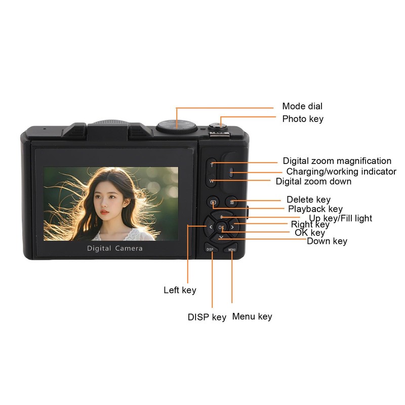 Digital Camera, Autofocus UHD 5K Vlogging Camera, 75MP 18X Digital
