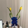 Vase,Modern Acrylic Shape Vase for Desktop Decoration (Blue)