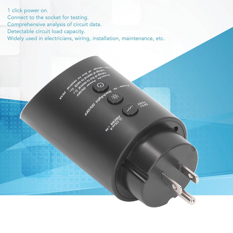 Outlet Tester Digital Display 3 Prong Electrical Receptacle Detector Socket