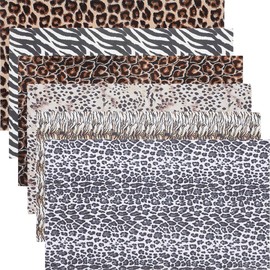LALAFINA 6pcs Leopard Print Leather Sheets Artificial Leather Fabric for Diy Craft Project Sewing and Jewelry Making