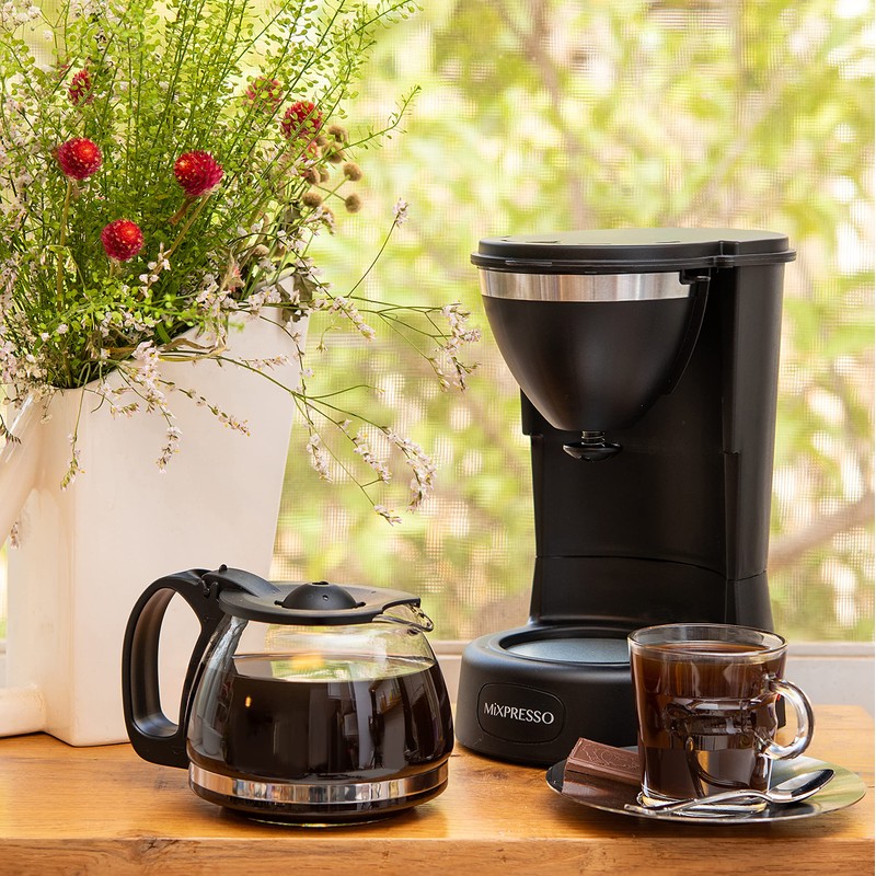 Mixpresso Drip Coffee Maker Coffee (6 Cups), Black