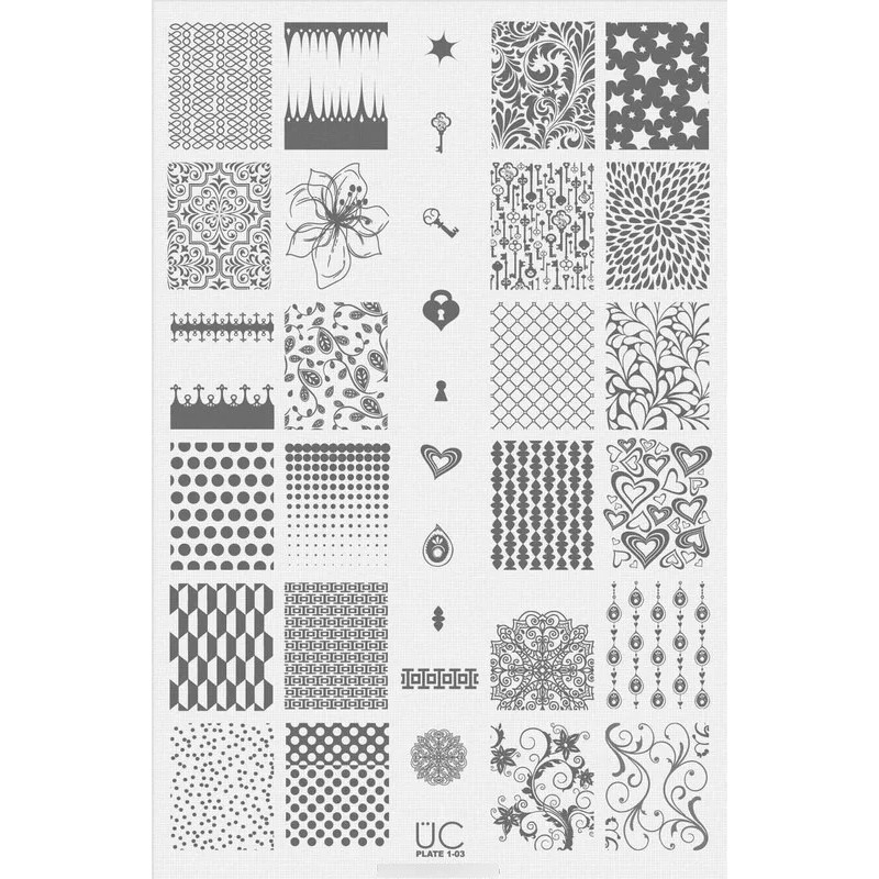 Uberchic Colección #1 Con 3 Placas Para Estampado De Uñas