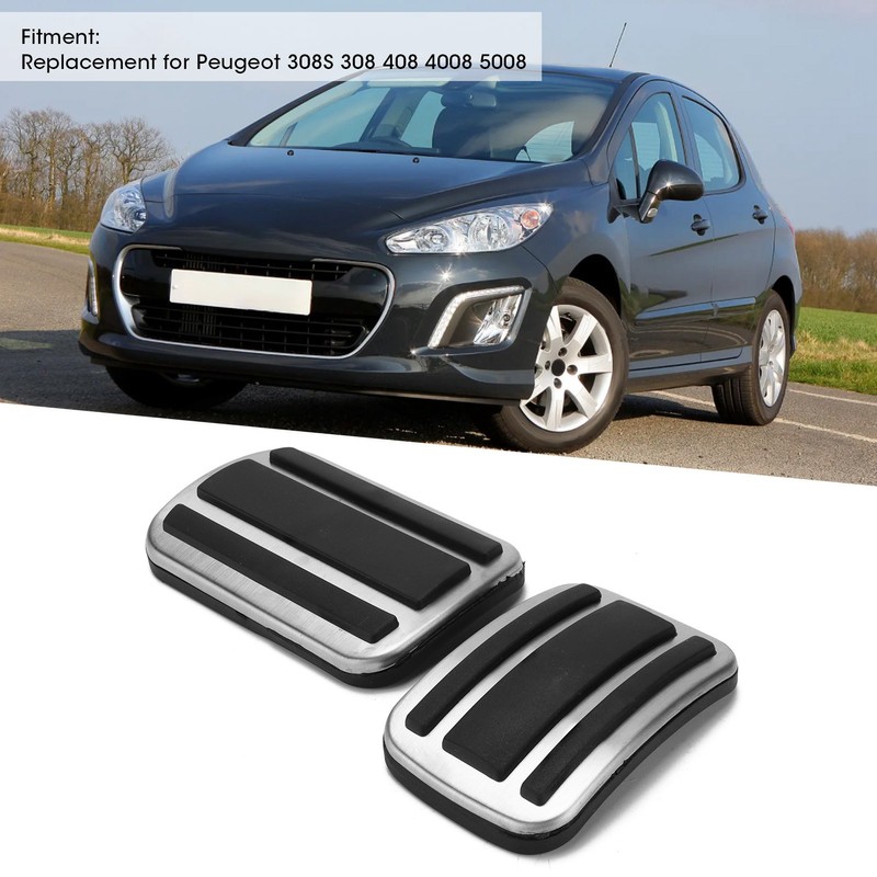 2pcs Accelerator Pedal Brake Footrest Pad Aluminum Alloy Replacement for