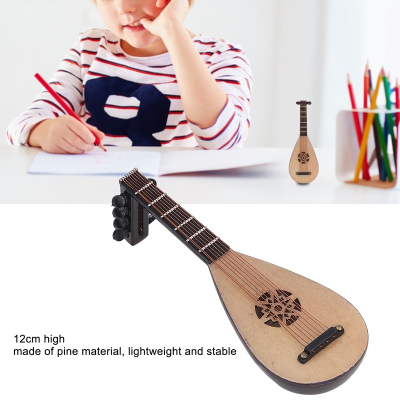 Lute Model Ornaments Simulation Pipa Chinese Guitar Stringed Instrument Decor