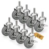HOLKIE Caster Wheels 3 inch Locking Stem Casters, 3/8" -16