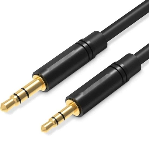 Watio Wave Audiokabel, 3,5-mm-Stereo-Klinkenstecker auf 2,5-mm-Klinkenstecker, Länge 1,5 m, Schwarz,