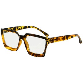 Eyekepper Multifocus Progressive Computer Readers Women - Noline Trifocal Reading Glasses Blue Light Filter Oversize Frame Tortoise +2.50