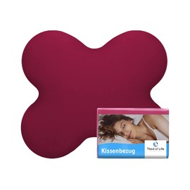 Cushion Cover Raspberry Red Double Pack, Perfect for Acamar Side Sleeper Pillows, Cotton (Double Jersey), Non-Iron and Suitable for Tumble Dryers, Set of 2 with Zip, Oeko-Tex Certified