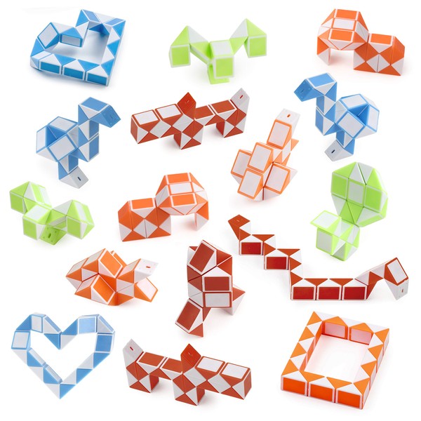 THE TWIDDLERS 24 Magic Snake Cube Toys (24 Blocks) for