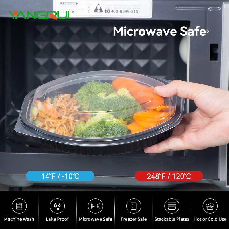 YANGRUI To Go Containers, Shrink Wrap 30 Pack 18oz Leak