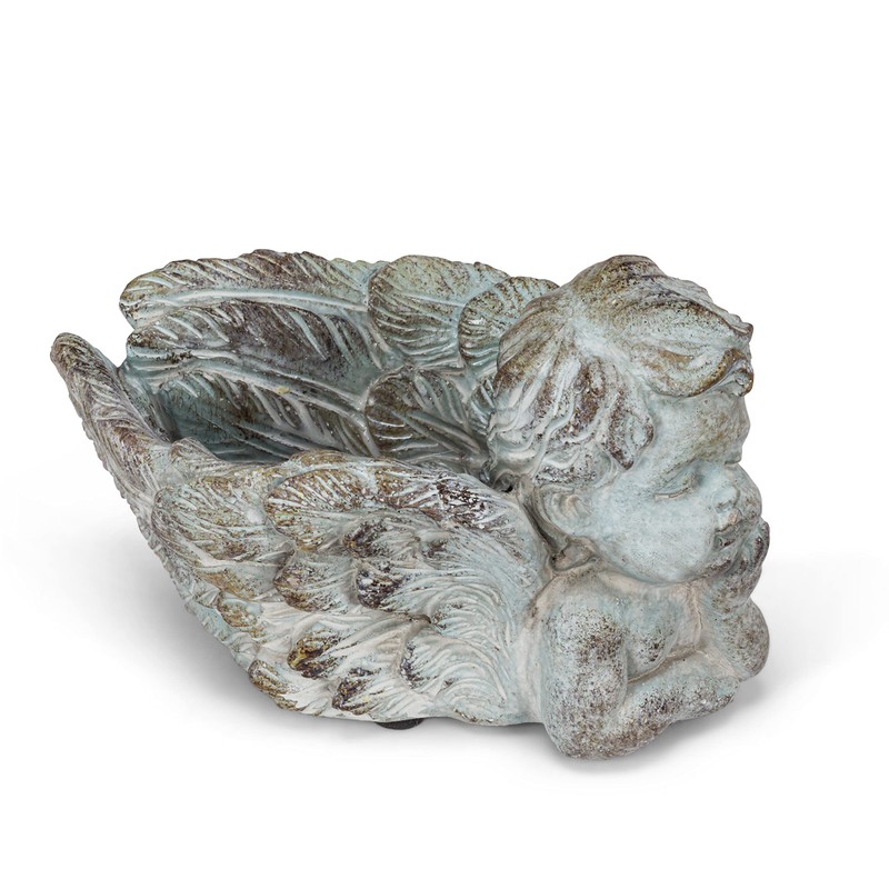Abbott Collection Resting Cherub Planter-7" L