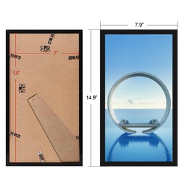 MENNTHUI 7x14 Black Picture Frame, Tabletop and Wall Mounting Horizontally or Vertically, Decoration for Photos, Paintings, Posters, Artwork