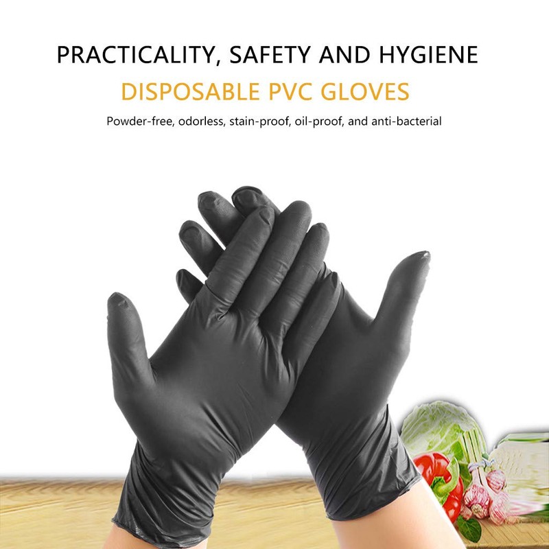 NITRAS Medical 8320 BLACK WAVE Nitrile Disposable Gloves, Black, Size