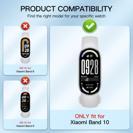 Suoman 3 Piezas para Xiaomi Band 10 Protector Pantalla Funda,Protectective Case Integral Suave TPU Case Watch Cover para Xiaomi Band 10,Transparente&Transparente&Transparente