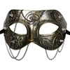 JewelryWe Steampunk Ghost Masquerade Mask - Men Women Durable Lightweight