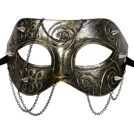 JewelryWe Steampunk Ghost Masquerade Mask - Men Women Durable Lightweight Metal Makss Costume Parties for Mother's Day
