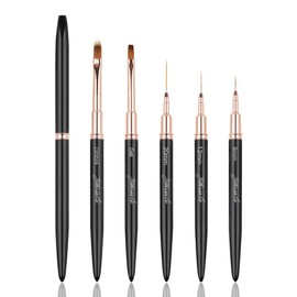 Nail Art Brushes, YIHUELE Nail Gel Polish Painting Brush Drawing Pen Nail Art Design Painting Tools with Nail Extension Gel Brush for Gel Polish Manicure Salon DIY at Home (Black)