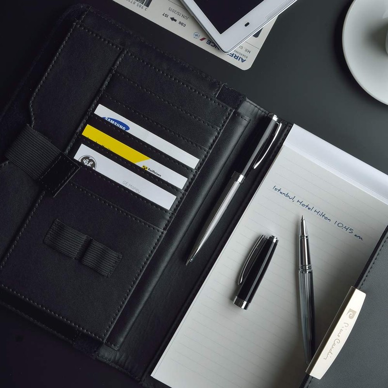 Pierre Cardin CHRISTOPHE Twist Ballpoint Pen Chrome Black with Laser