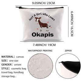 XYANFA Okapis Makeup Bag Cute Okapi Lover Gift Forest Griaffe Zebra Giraffe Gift Just A Girl Who Loves Okapis (A Girl Loves Okapis)