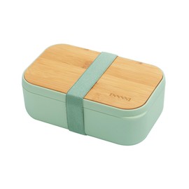 invvni Bento Box for Adult Lunch Containers with Utensils for Men/Women Green - Natural Bamboo Lid, Chopsticks, Microwave Safe, Dishwasher Safe, Bpa Free, Gifts for Women, Cute, Small