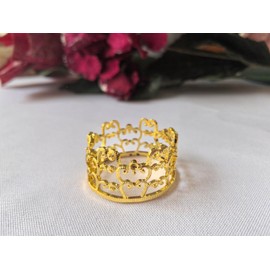Crown Design Napkin Rings - 12Pcs Round Table Decor Holder for Dinner Party, Christmas, Dining Table (GOLD-C24)