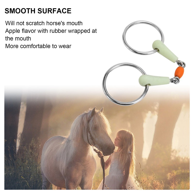 Horse Mouth Bit Apple Flavor Professional Stainless Steel Horse Snaffle