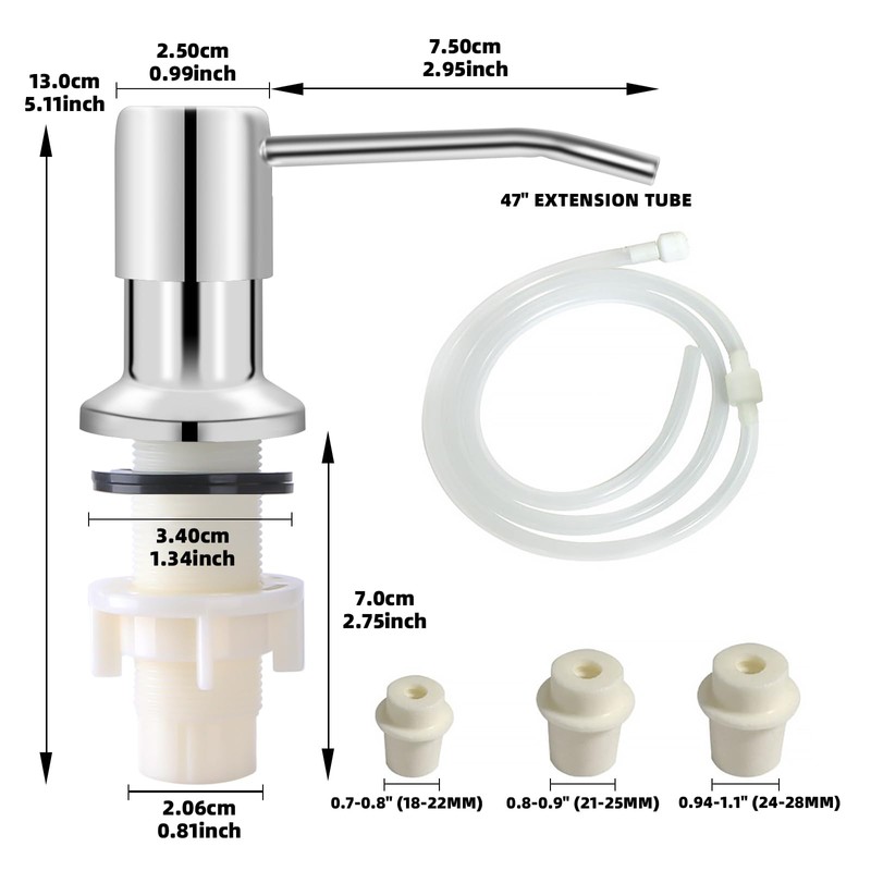 Soap Dispenser for Kitchen Sink, Built in Sink Soap Dispenser,