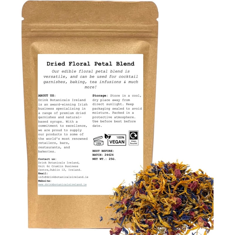 Drink Botanicals Ireland | Dried Blue Cornflower, Rose Petals, Marigold