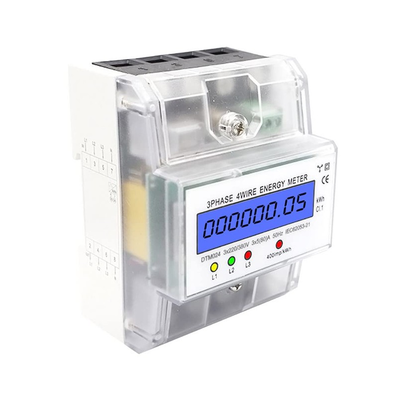 VOANZO Three-phase electricity meter 220 V KWH meter DIN rail