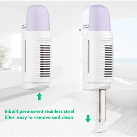 Powerful Household Air Purifier Compact Wall-mounted Odor Cleaner with Nightlight Permanent Stainless Steel Filter Remove Dust Pet Dander Smoke for Home
