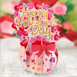 YianHien Valentines Card for Her, Pop Up Funny Lovely Valentines Day Card for Wife, Romantic 3D Valentine's Day Roses Greeting Cards for Husband Wife Girlfriend Boyfriend Couple Loved One, 20 * 15cm