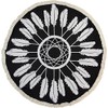 styleBREAKER round beach towel with dreamcatcher and feather print, fringing,