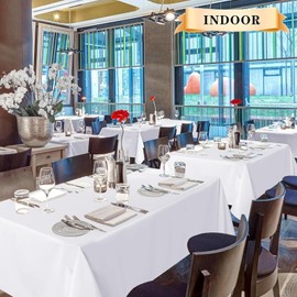 White Table Cloth Rectangle 6 Pack 60 x 102 Inches Stylish Polyester Fabric Table Covers for Wedding, Party, Banquet Perfect for 6ft Tables and Every Occasion