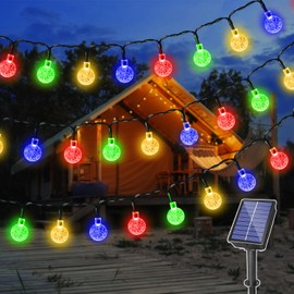 Ollny Solar Fairy Lights Outdoor Weatherproof 12 m 100 LEDs IP65 Waterproof Fairy Lights Outdoor Solar with 8 Modes Solar Fairy Lights Outdoor for Garden Patio Balcony Wedding (Colourful)