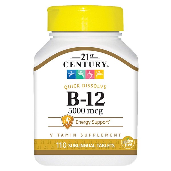21st Century B-12 5000 mcg Tablets Sublingual - 110 ct, Pack of 4