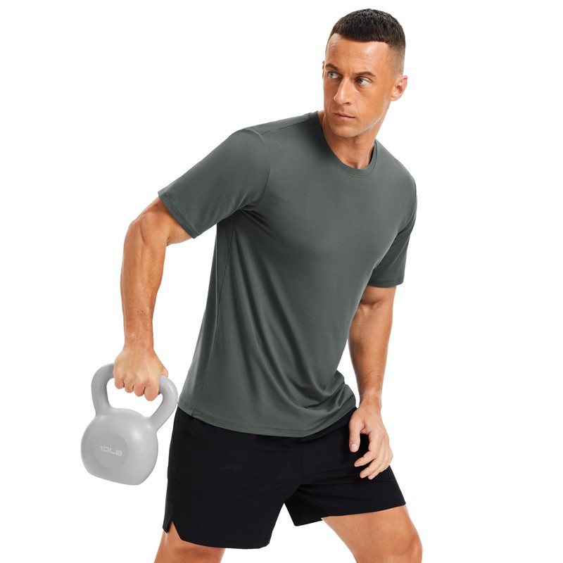 MAGCOMSEN Mens Workout Shirts Dry Fit Short Sleeve Running Tee