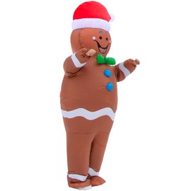 JYZCOS Inflatable Gingerbread Man Costume Adult Size Women Men Blow Up Funny Xmas Christmas Fancy Dress
