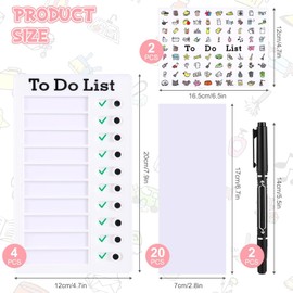 4 Pieces Kids Chore Chart To Do List Checklist Board ADHD Tools for Kids Daily Routine Chart with Markers Stickers Detachable Cardstock for Home Routine Planning (To Do List)