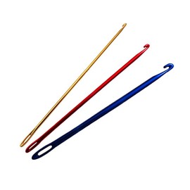 3PCS Aluminum Tunisian Afghan Crochet Hook DIY Knitting Needles Tool with an Eye 2.75/4/6mm