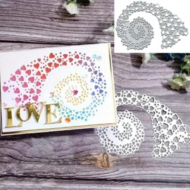 Valentine's Day Love Heart Rainbow Metal Die Cuts,Spring Sunflower Frame Leaf Cutting Dies Cut Stencils for DIY Scrapbooking Album Decorative Embossing Paper Dies for Card Making