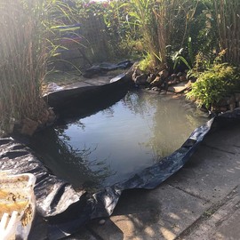 2x3m 3x5m Pond Liner, 0.12mm Pond Liners Black HDPE Pond Lining Film for Fish Ponds, Waterfall, Water Features, Garden Fountains Anti-Seepage Membrane Easy Cutting 4x6m 5x7m (Size : 3x20m(9.8x65.6ft)