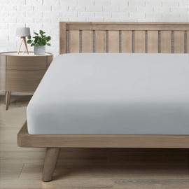 Fitted Sheet 120 x 200 cm, Flat Sheet 120 x 200 to 30 cm - Oeko-Tex Certified - Premium 100% Microfibre Soft Fitted Sheet All Year Round - Light Grey