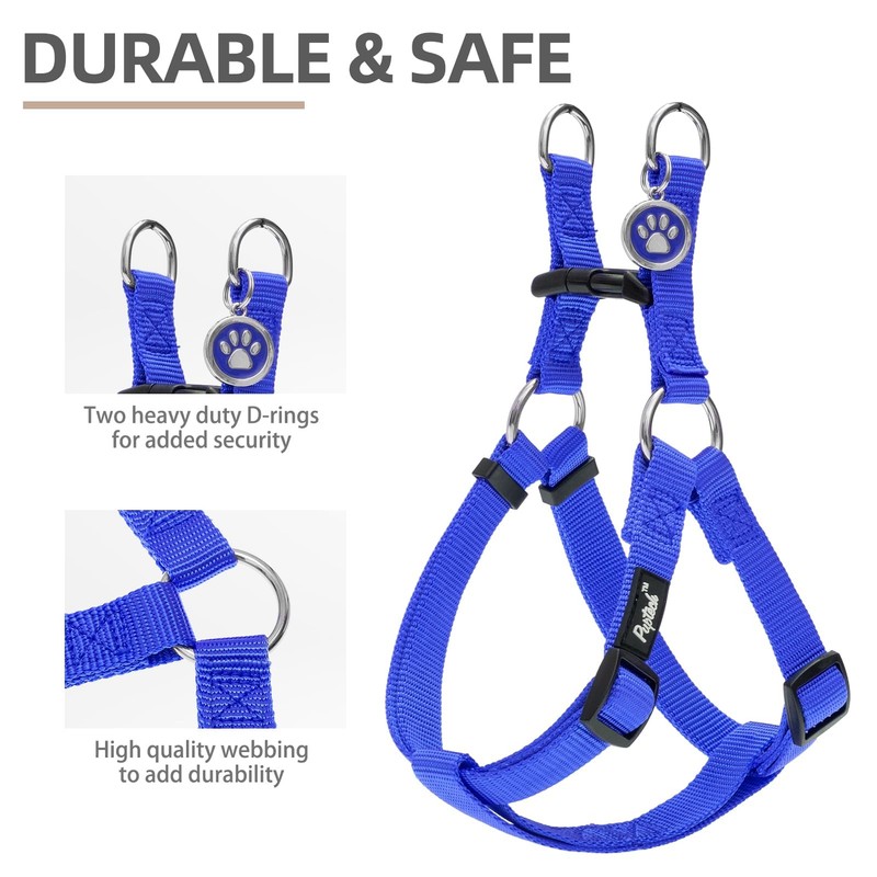 PUPTECK No Pull Dog Harness Soft Adjustable Basic Nylon Step