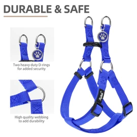 PUPTECK No Pull Dog Harness Soft Adjustable Basic Nylon Step in Puppy Vest Outdoor Walking with ID Tag Medium