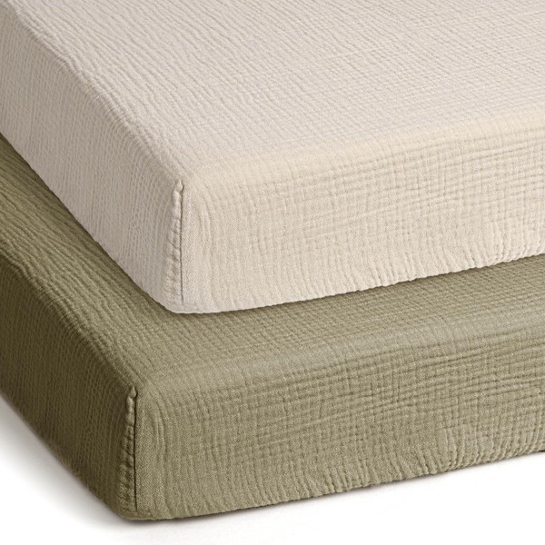 lulumoon Pack and Play Sheets Muslin: Cotton Fitted Sheets for