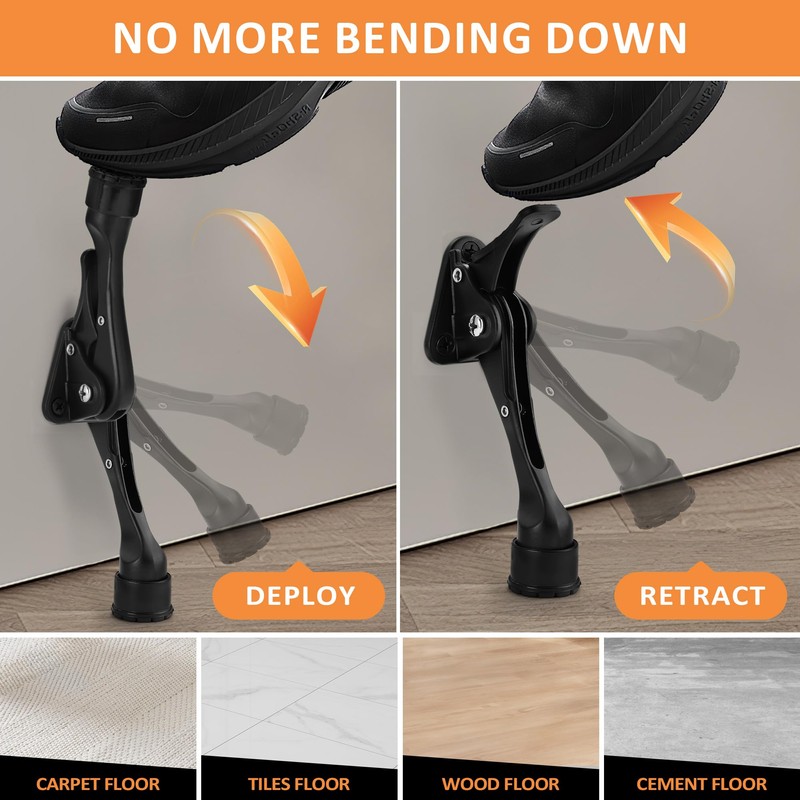 Malimali Kickdown Door Stoppers for Bottom of Door, 4" Height