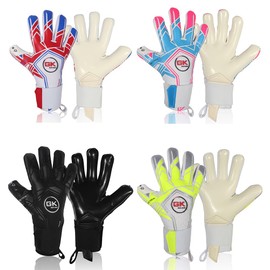 GK Saver Football Goalkeeper Goalie Gloves | Anti-Slip Grip Palms | Spectrum Series | Goalkeeping GK Gloves| Perfect for Intense Soccer Gameplay (With Name Personalisation, SIZE 8)