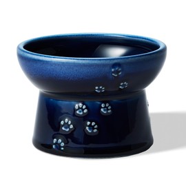 Nekoichi Cat Food Bowl with Legs, Mino Ware, Made in Japan (Blue, Food), Reduces Regurgitation, Microwave & Dishwasher Safe