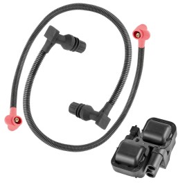Caltric Fits Polaris RZR 800 Ignition Coil w/ Spark Plug Wire 52 and 59.3 cm EFI 2011-14